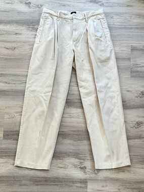 H&M Cream Pleated Chinos